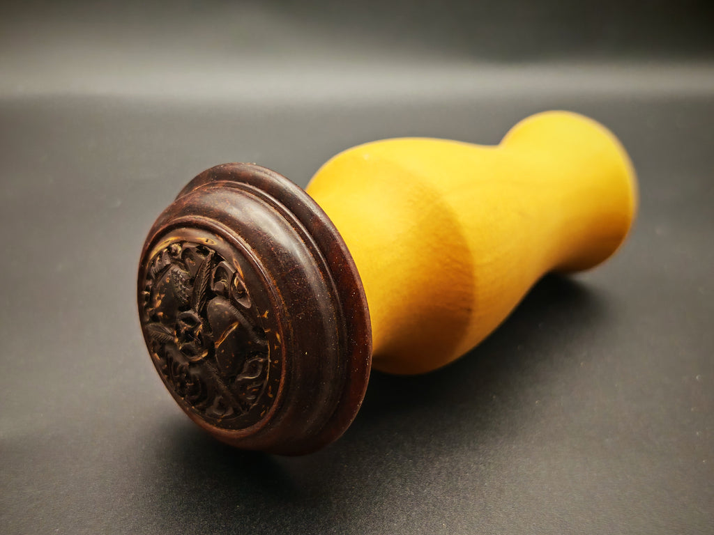 Marrakech Craft — Cricket Vessel, Standing Form, Wenge & Fu-Lu-Shou
