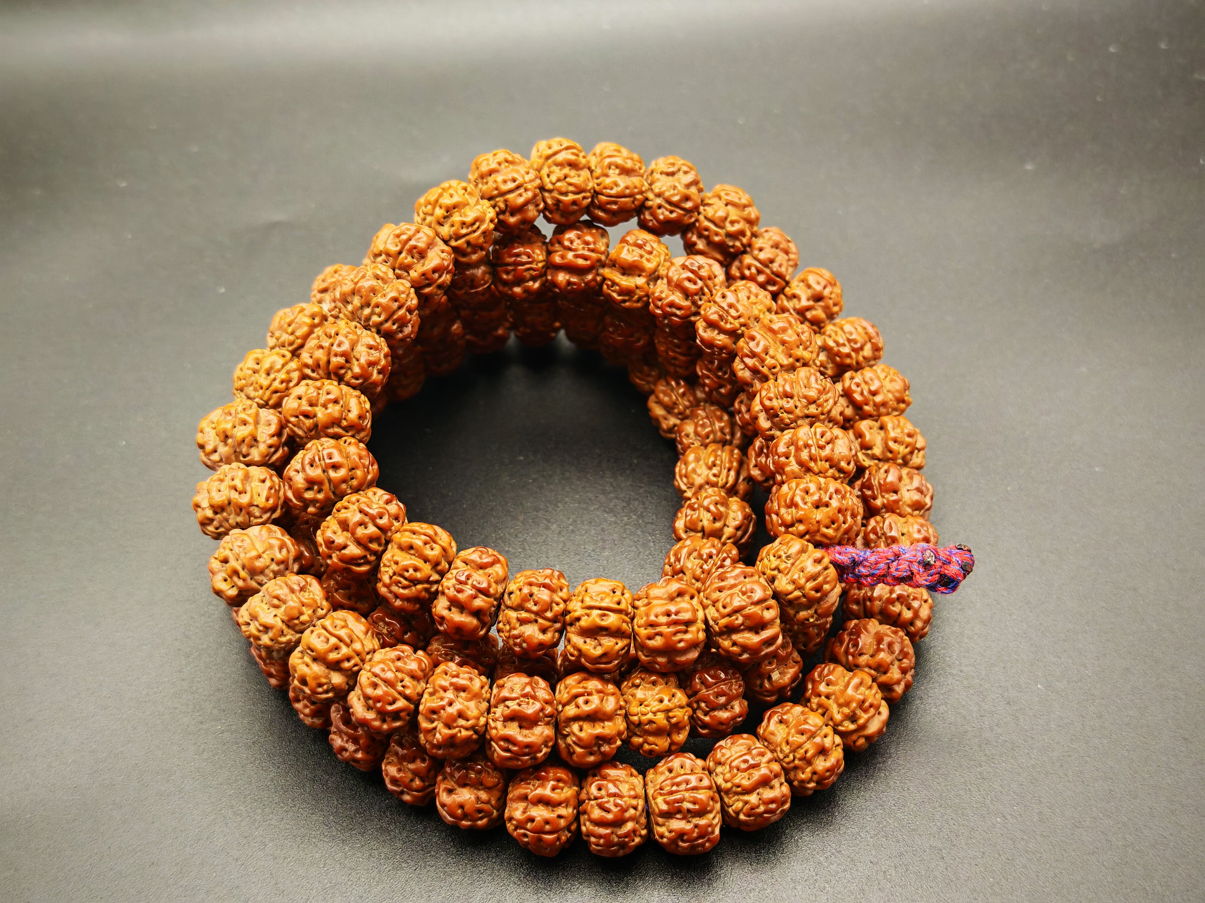 Nepal — Rudraksha Mala, 108 Beads, Pumpkin-Cut