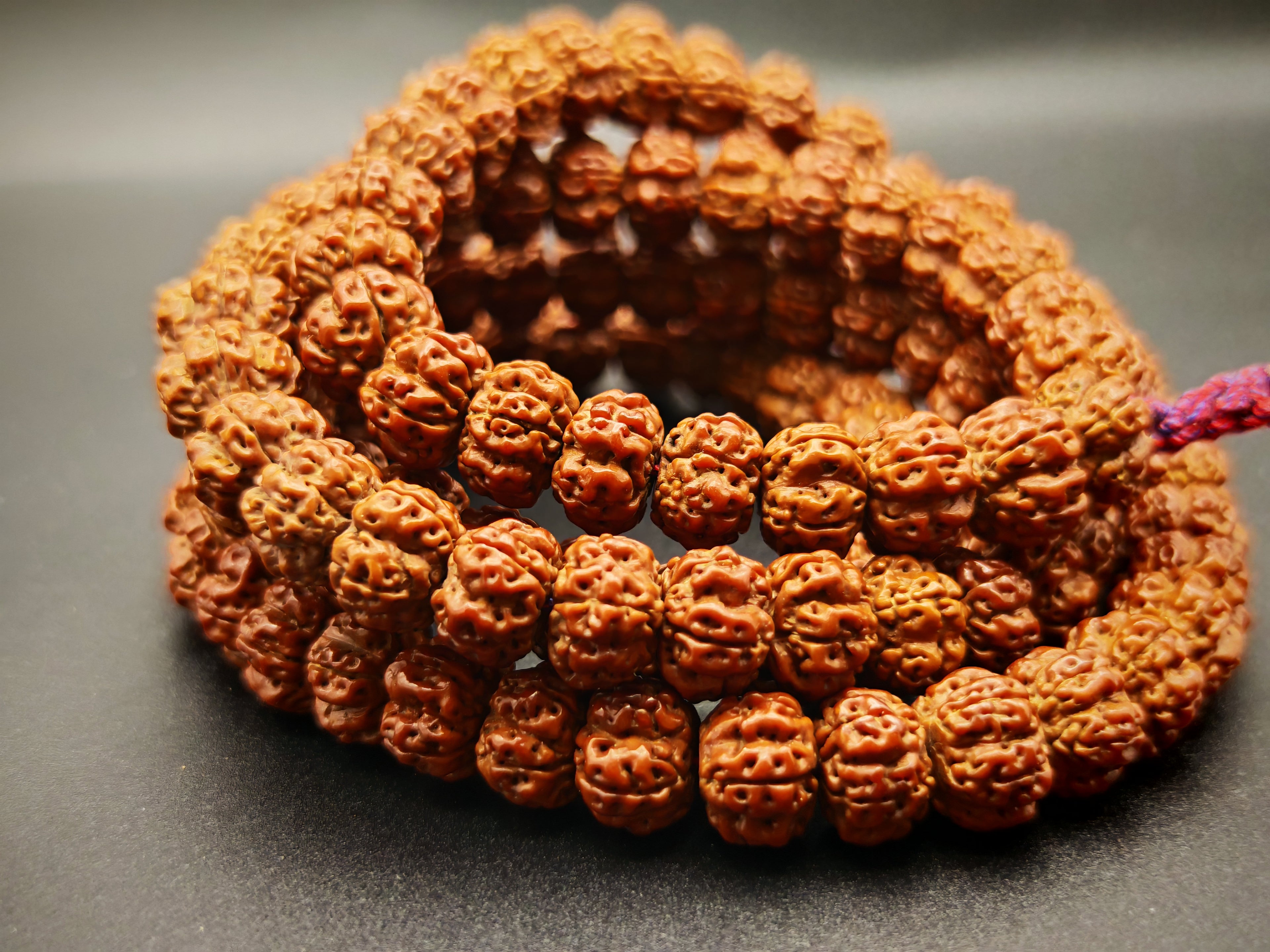 Nepal — Rudraksha Mala, 108 Beads, Pumpkin-Cut