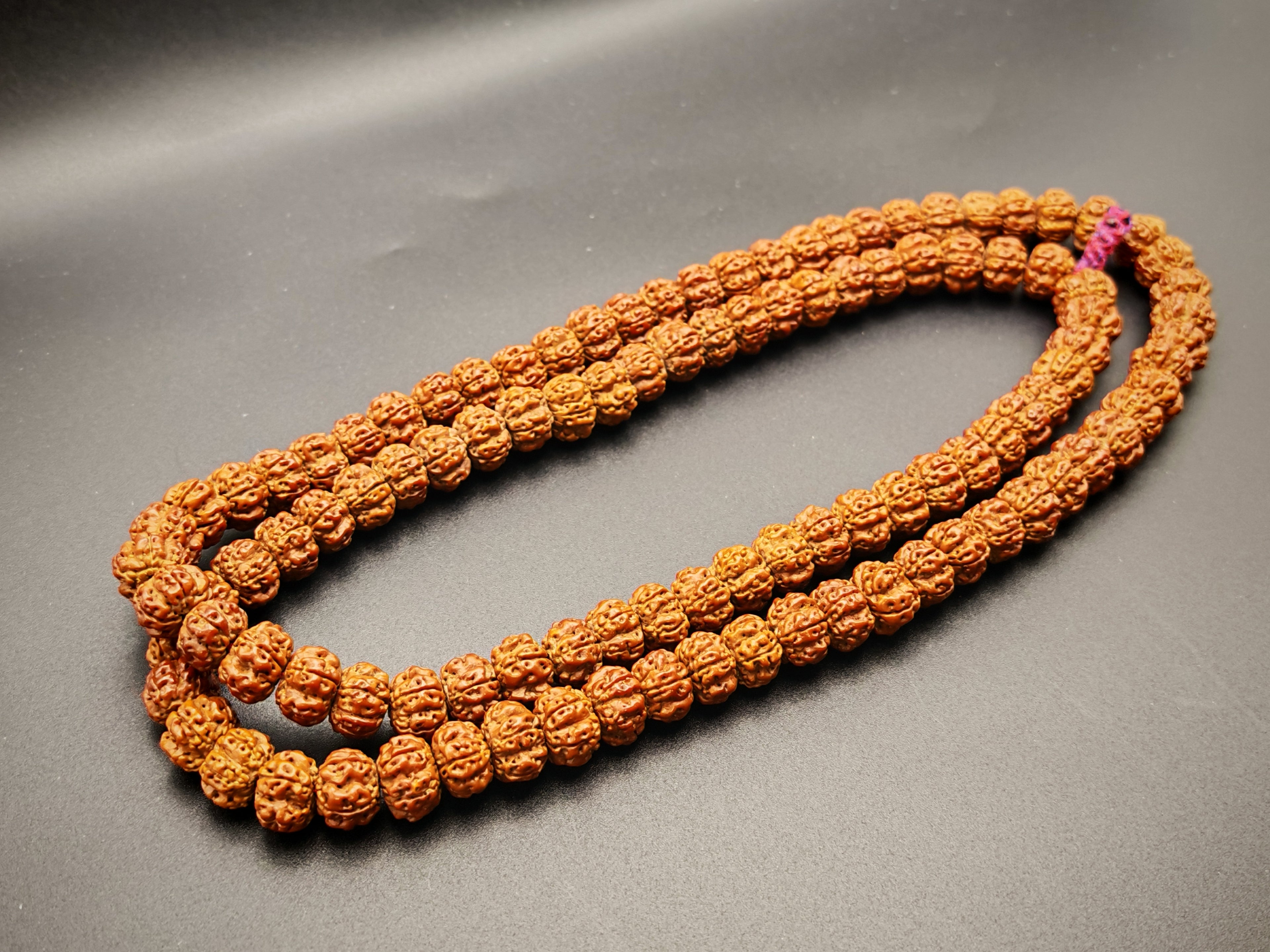 Nepal — Rudraksha Mala, 108 Beads, Pumpkin-Cut