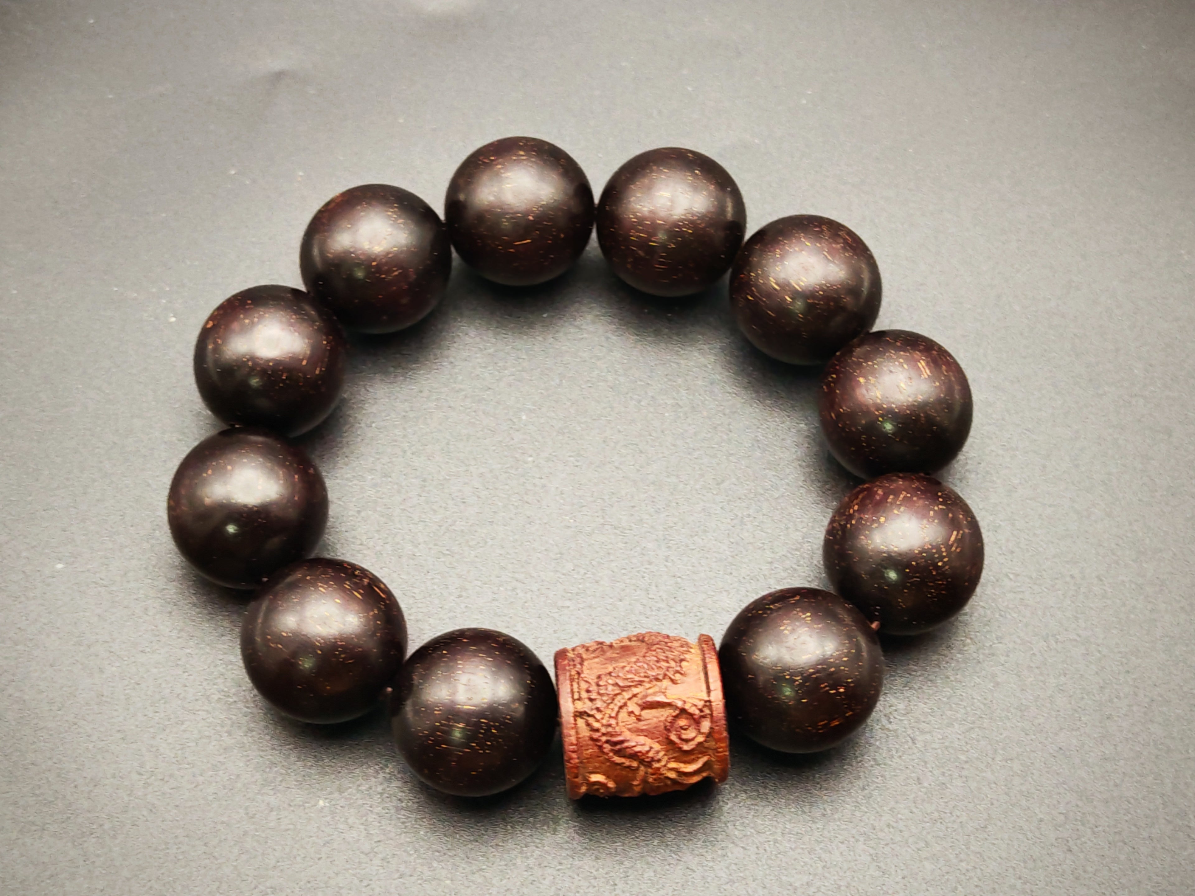 India — Pterocarpus Santalinus Bracelet, Furniture Grade, Gold Fleck