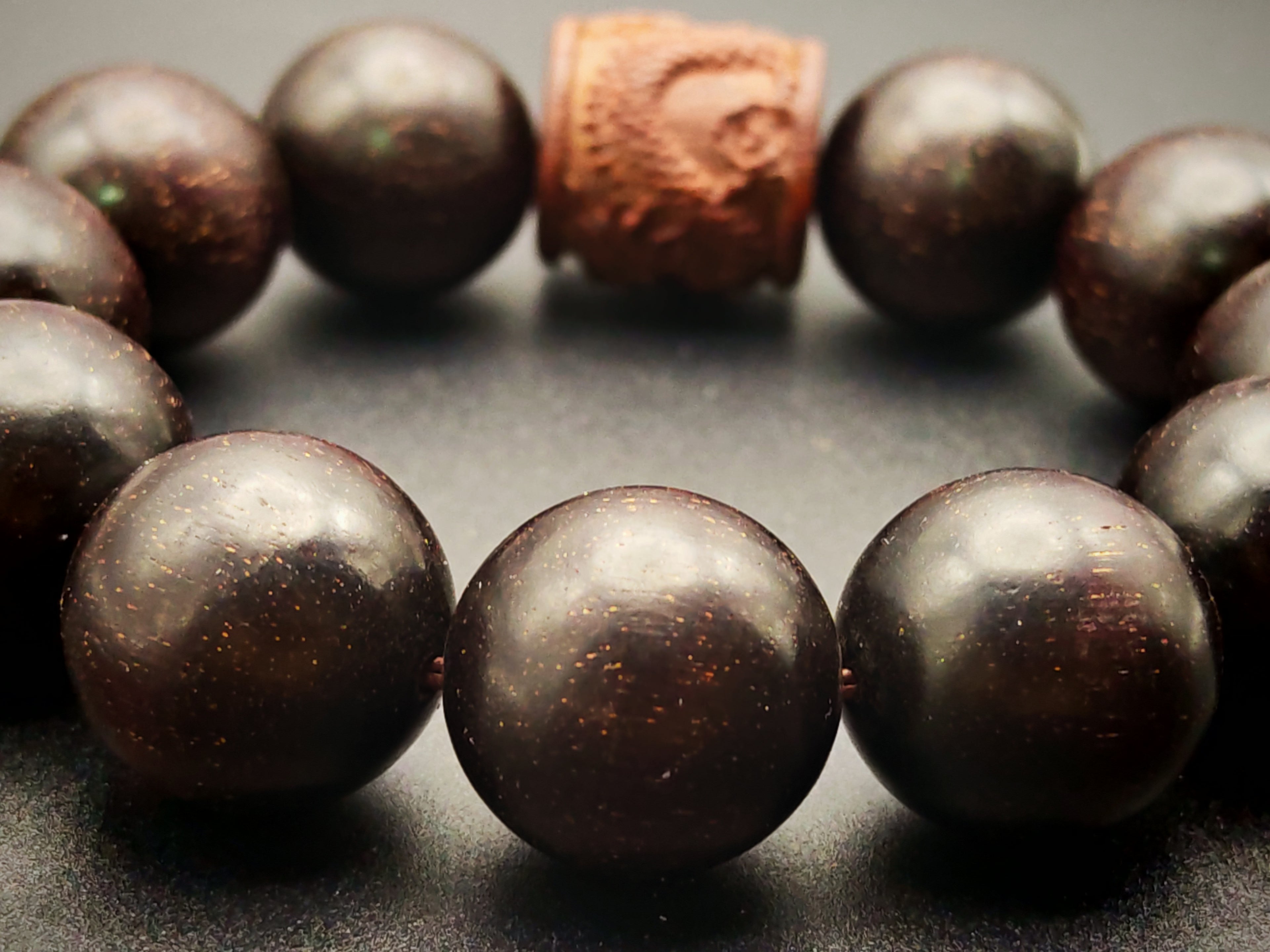 India — Pterocarpus Santalinus Bracelet, Furniture Grade, Gold Fleck