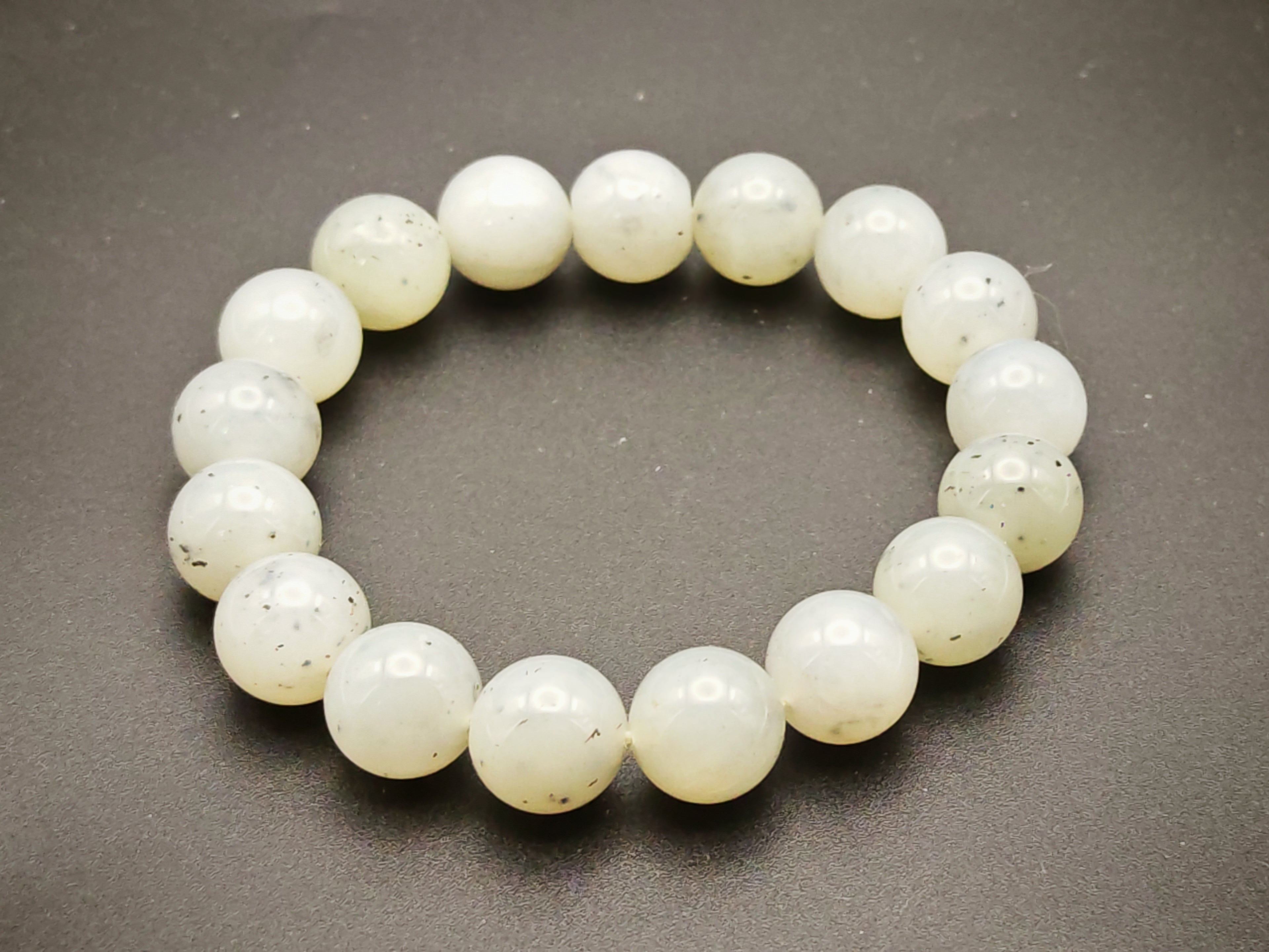 Xinjiang — Hetian Qinghua Seed Jade Bracelet, Ink-on-Snow