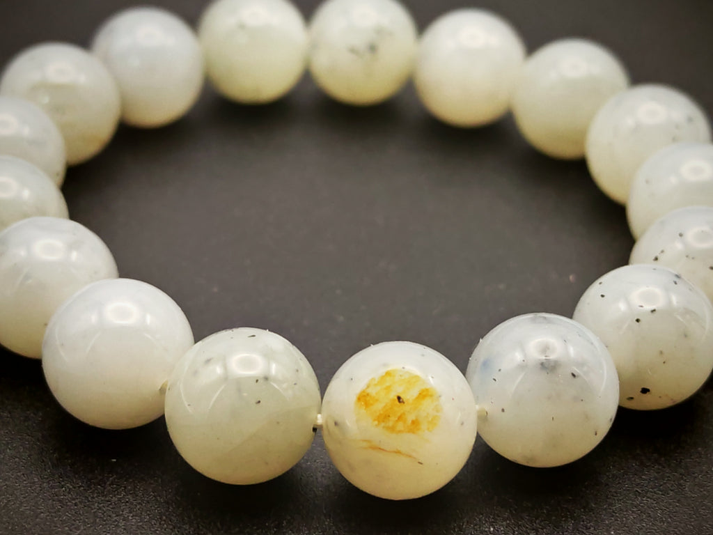 Xinjiang — Hetian Qinghua Seed Jade Bracelet, Ink-on-Snow