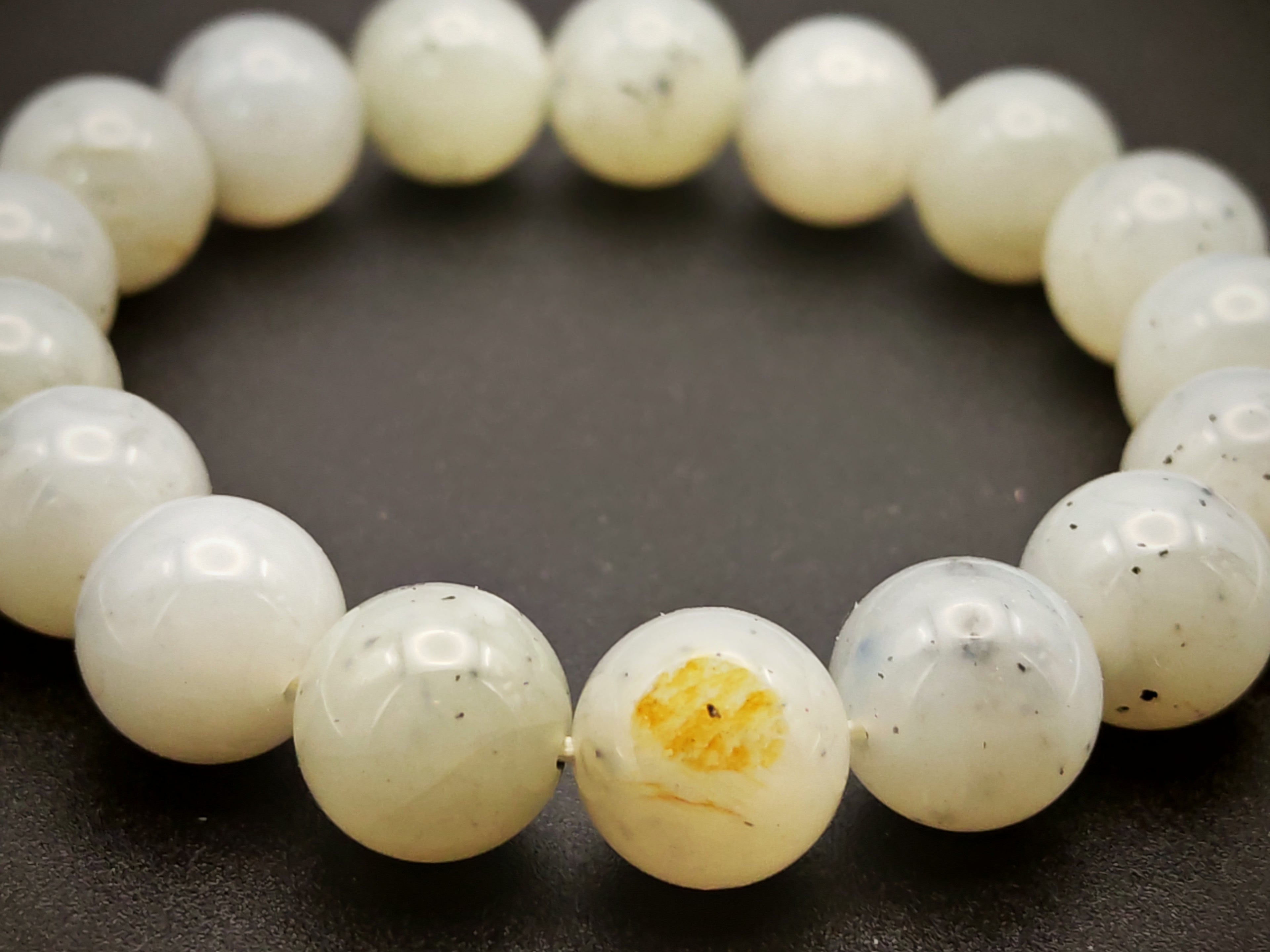 Xinjiang — Hetian Qinghua Seed Jade Bracelet, Ink-on-Snow