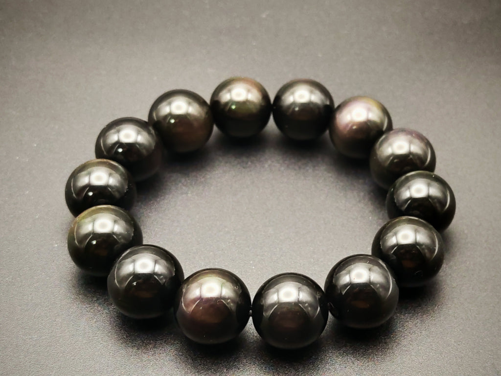 Mexico — Obsidian Bracelet, Rainbow Sheen
