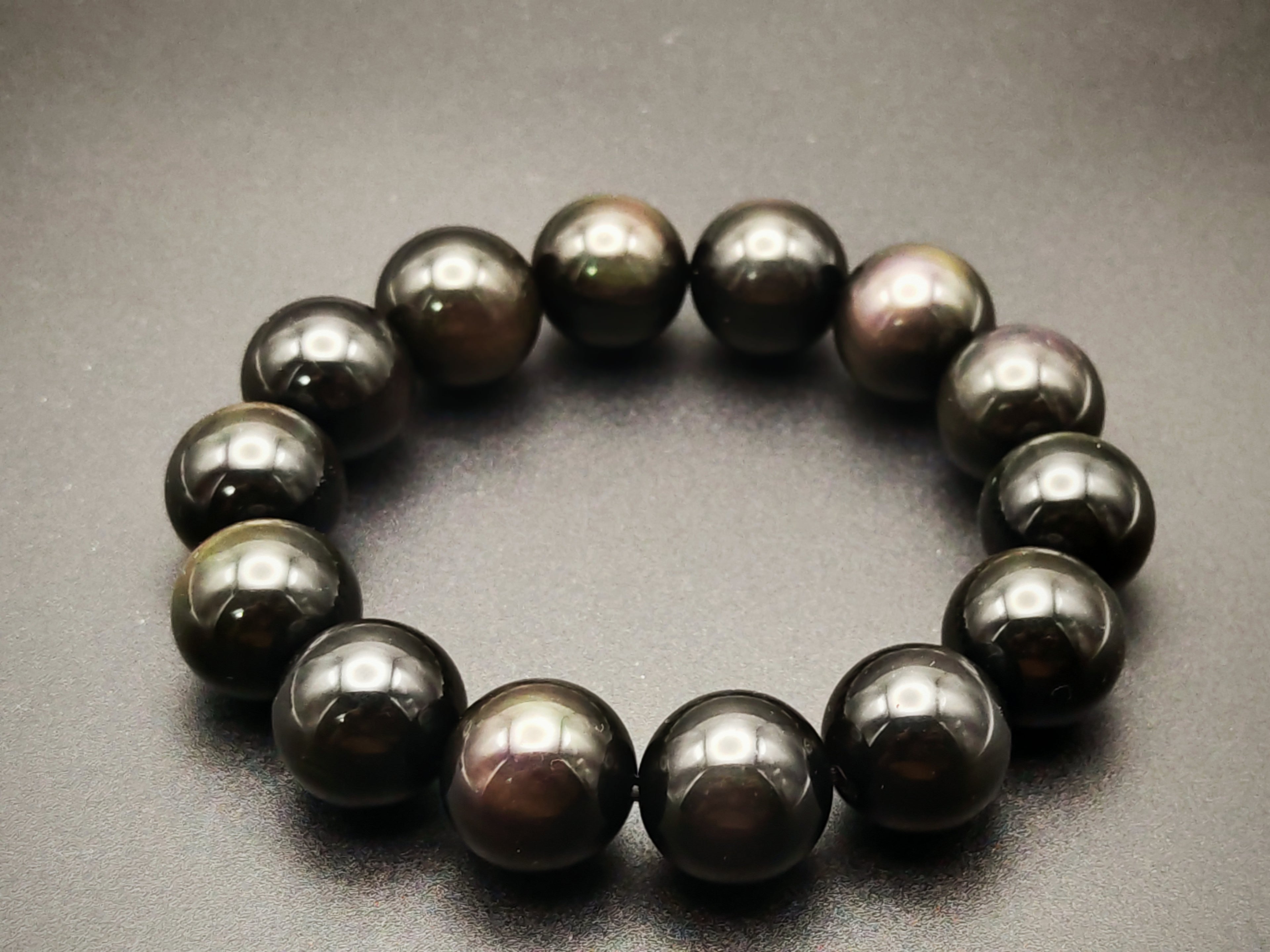 Mexico — Obsidian Bracelet, Rainbow Sheen