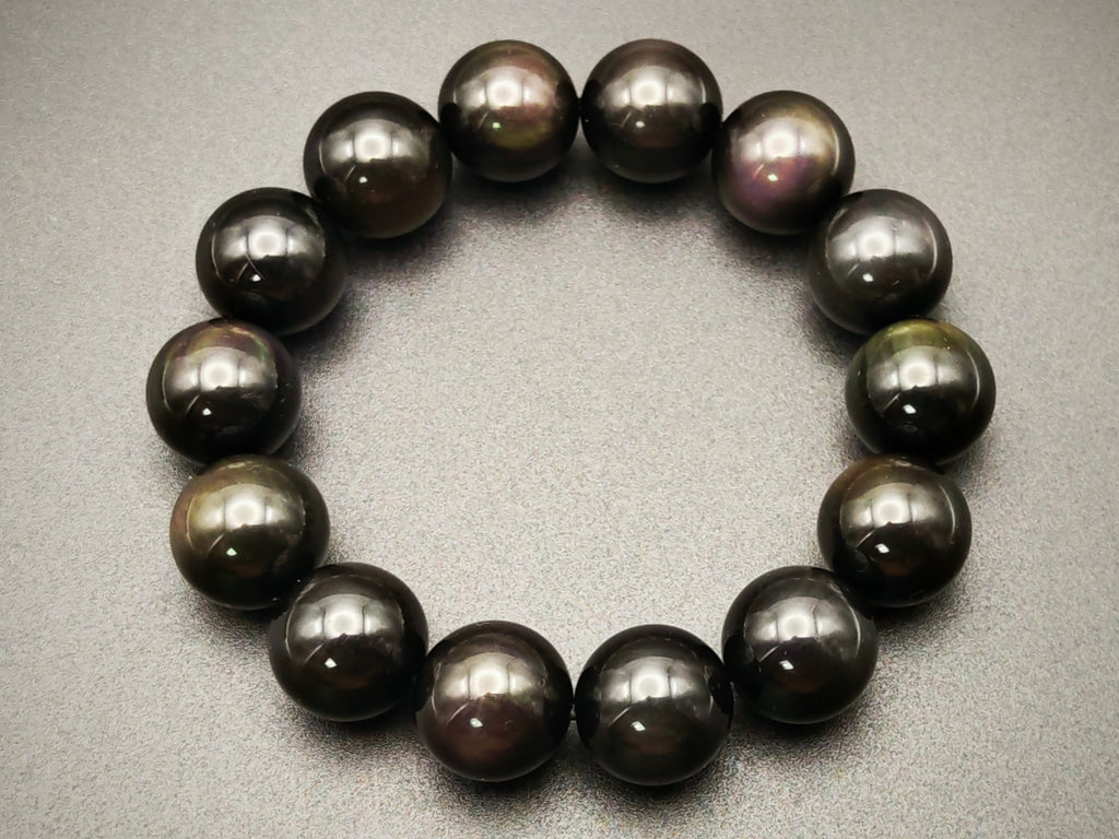 Mexico — Obsidian Bracelet, Rainbow Sheen