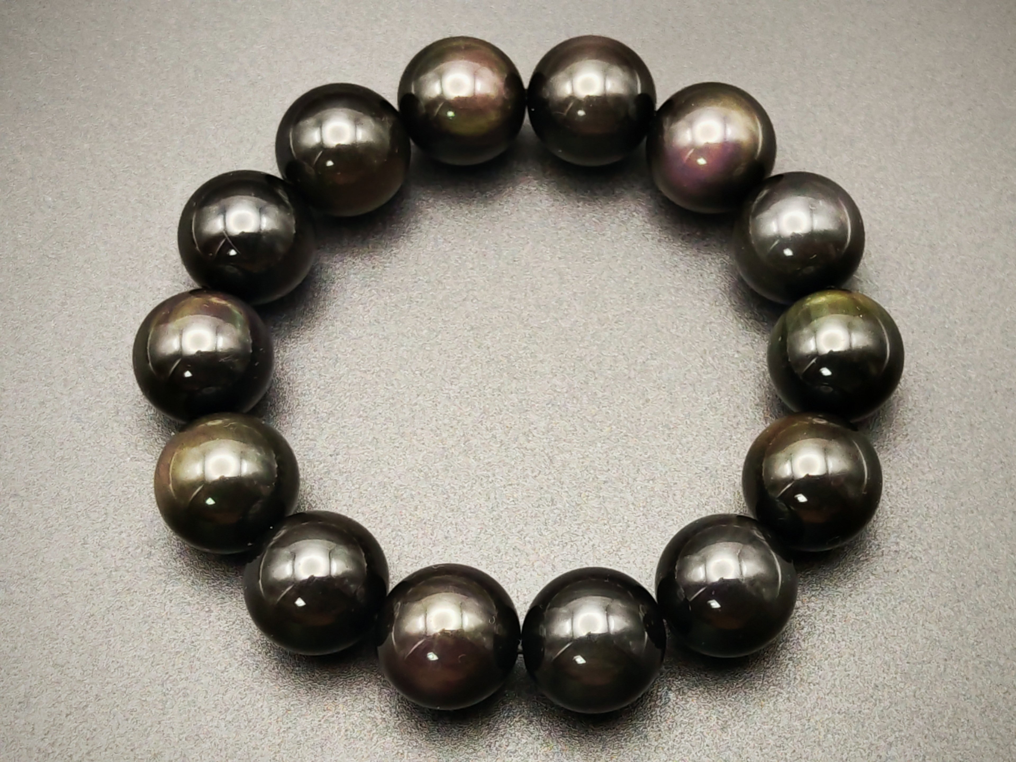 Mexico — Obsidian Bracelet, Rainbow Sheen