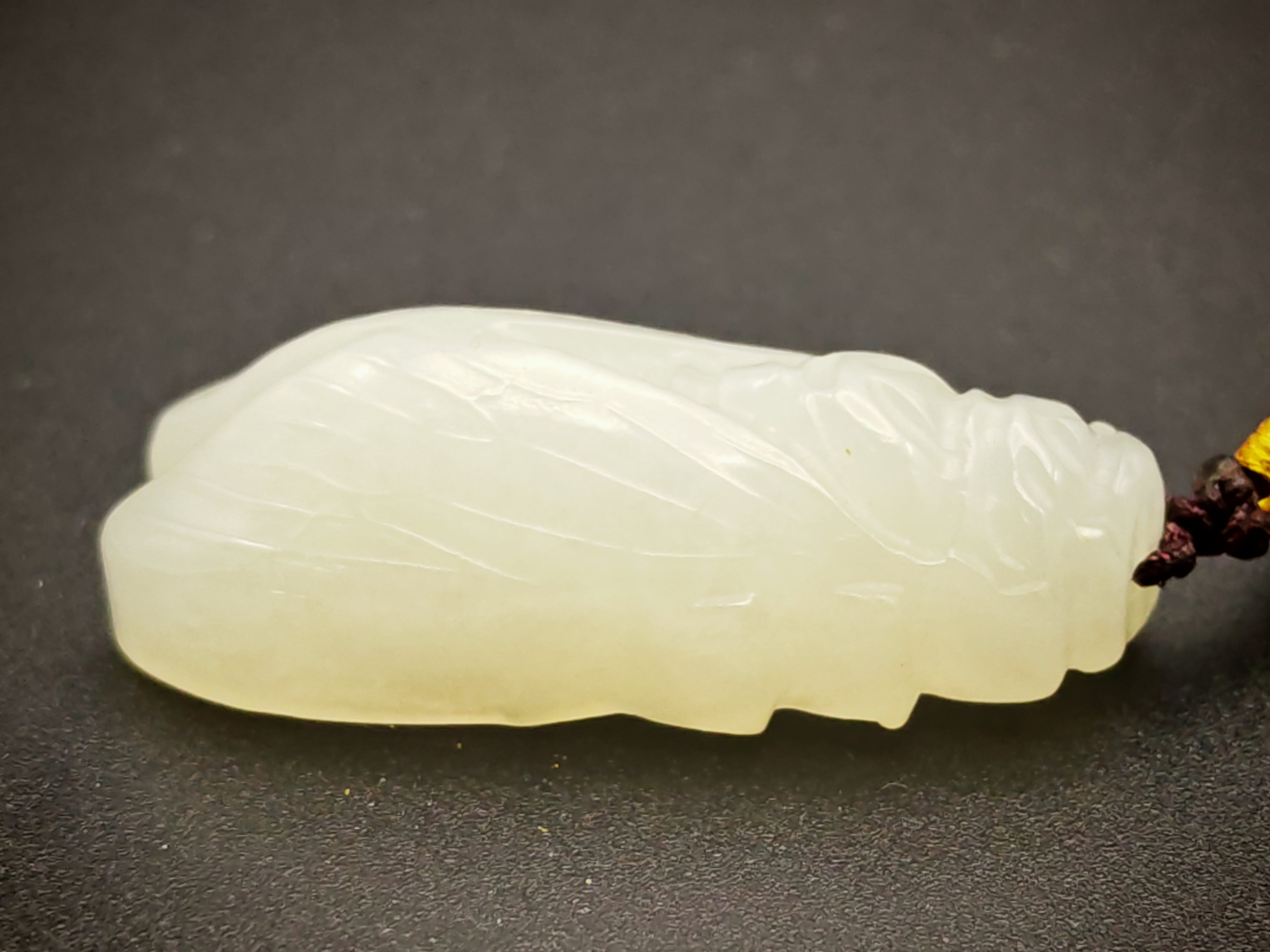 Xinjiang — Hetian White Jade Cicada Pendant, First Cry