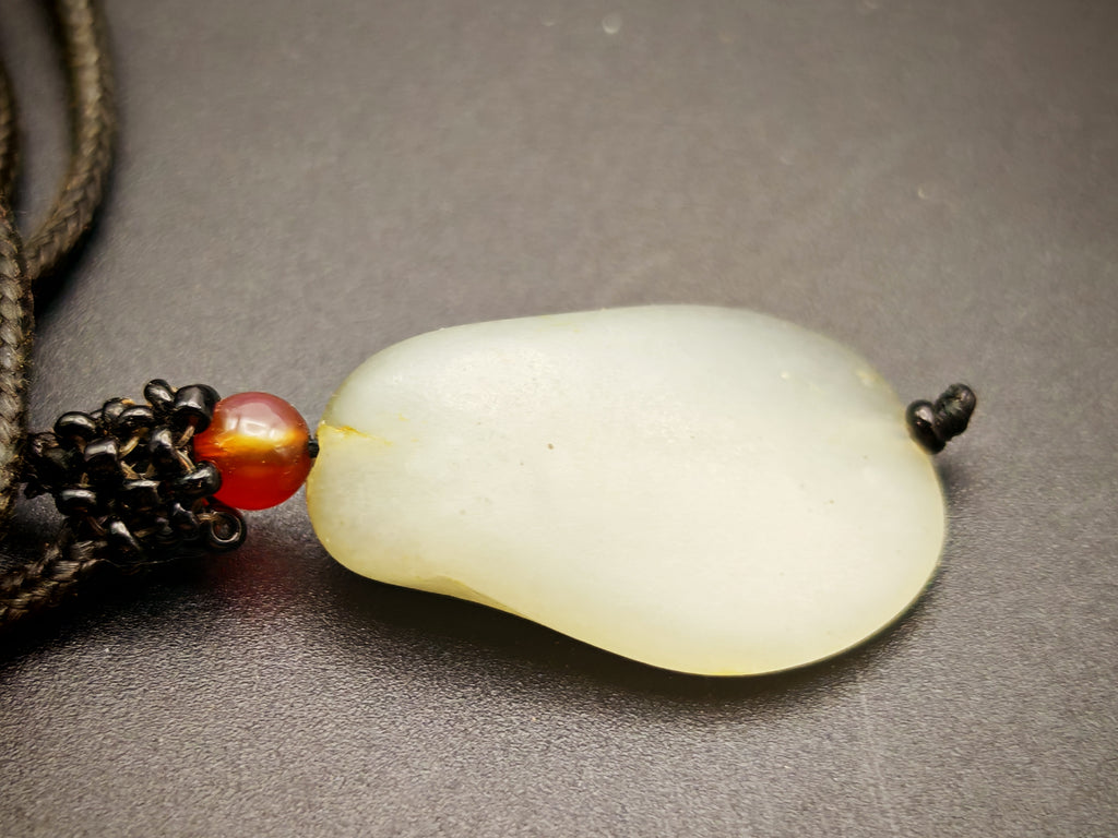 Xinjiang — Hetian Qinghua Seed Jade Pendant, Ink Wash