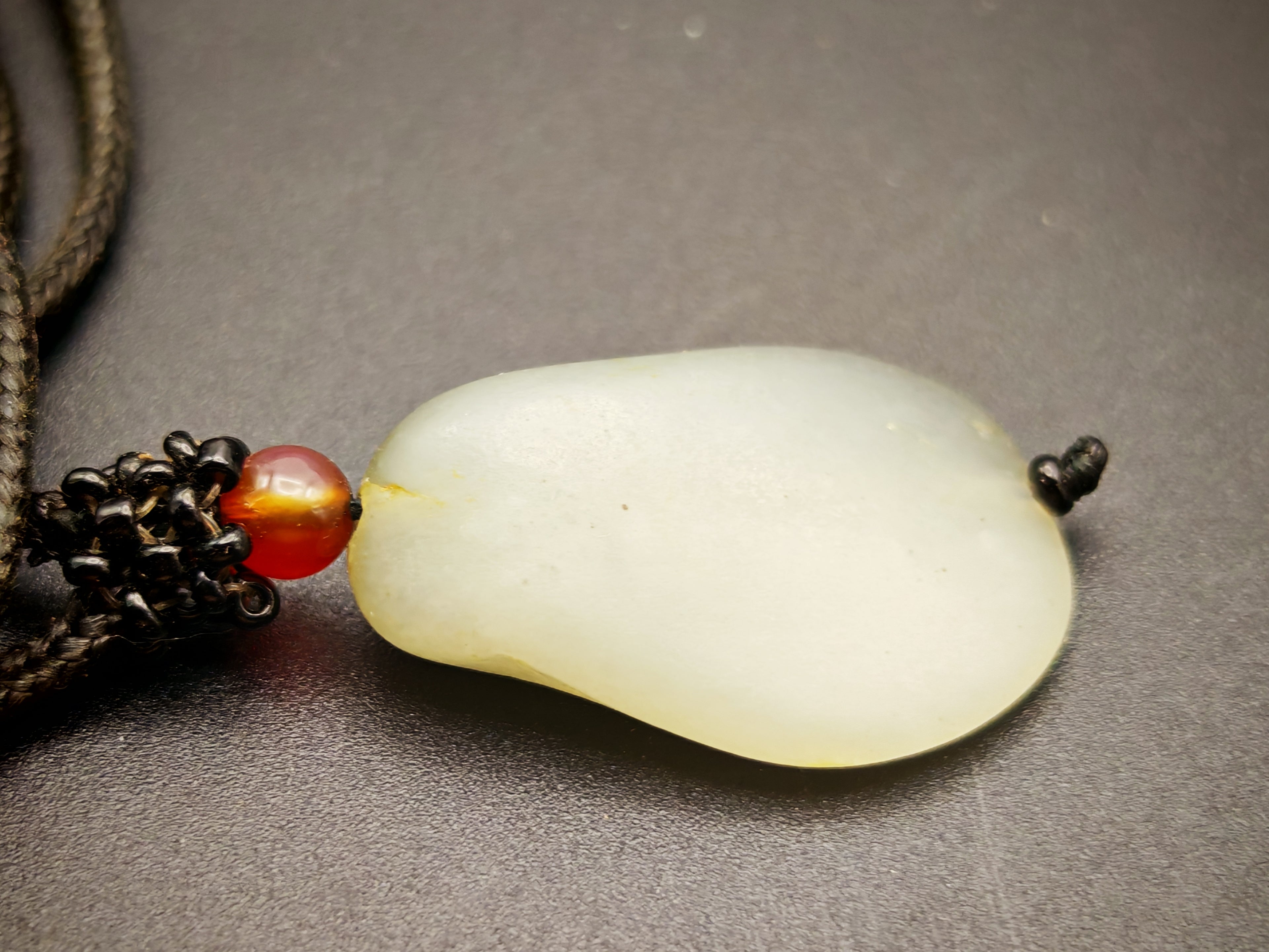 Xinjiang — Hetian Qinghua Seed Jade Pendant, Ink Wash